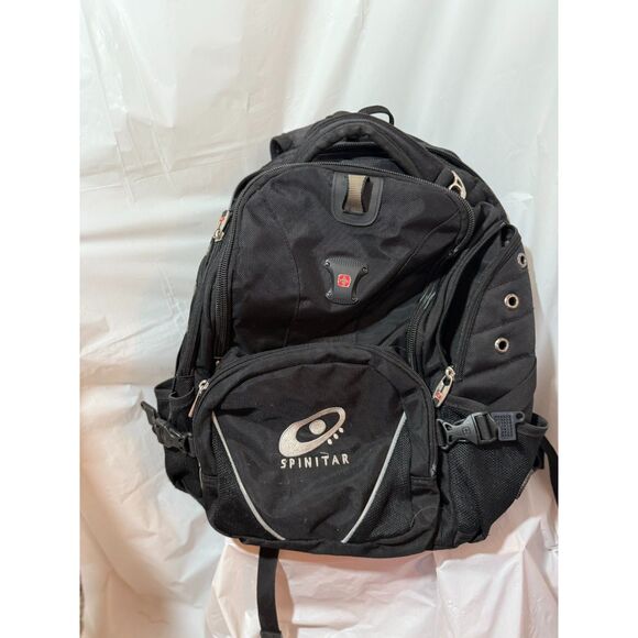 SwissGear Spinitar Black Laptop Backpack – Padded Tech Bag w/ Media Pocket - Picture 1 of 5